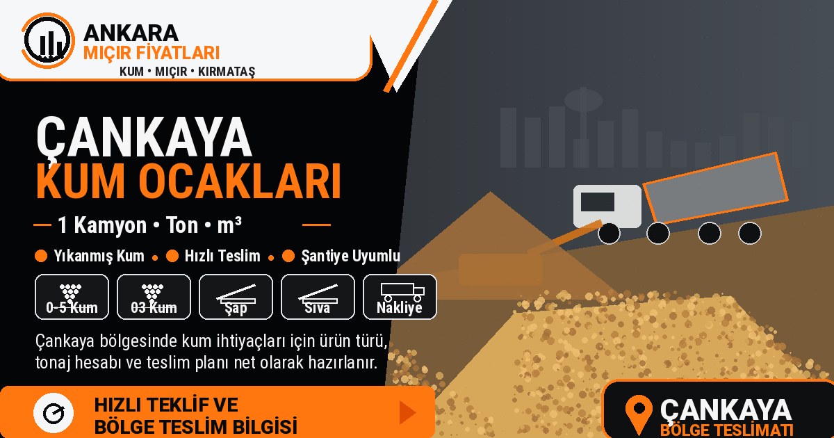 Çankaya Ankara Kum Ocakları Fiyatı, Kamyon ve Ton Teklifi Çankaya Ankara Kum Ocakları Fiyatı, Kamyon ve Ton Teklifi