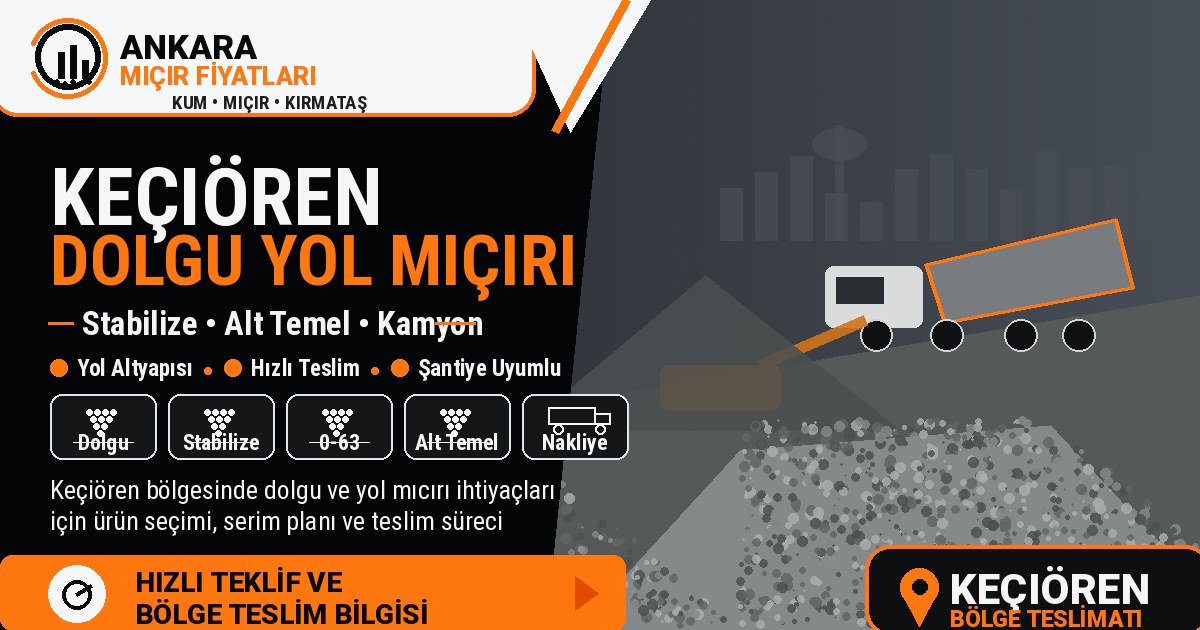 Keçiören Dolgu ve Yol Yapımı Mıcır Fiyatı, Kamyon ve Ton Teklifi Keçiören Dolgu ve Yol Yapımı Mıcır Fiyatı, Kamyon ve Ton Teklifi